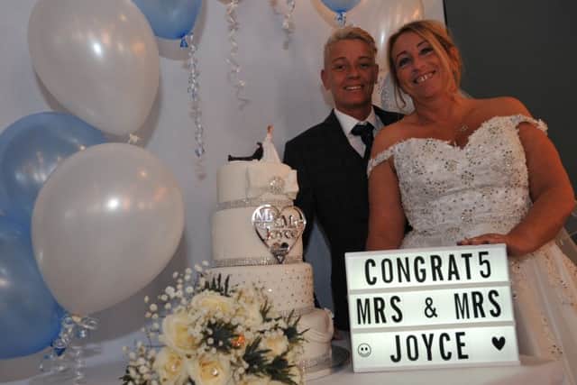 Sunderland Echo Wedding winners Sharon Brooke and Toni Joyce, at their reception at The Peacock.