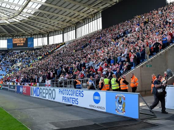 Nearly 5,000 fans filled the Ricoh Arena away end