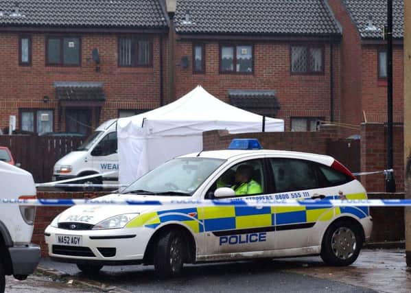 Police sealed off Lindsay Close in Hendon as inquiries got under way into Scott Pritchard's death.