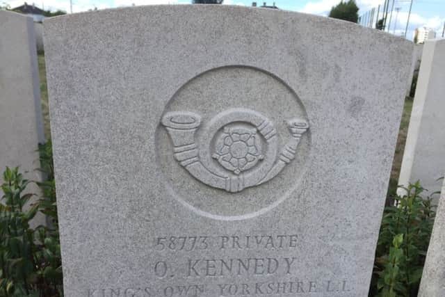 The headstone of Oswald Kennedy. Photo courtesy of Julie Lawson.