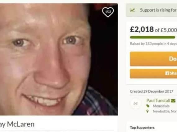 A fund-raising page set up in honour of Jay McLaren