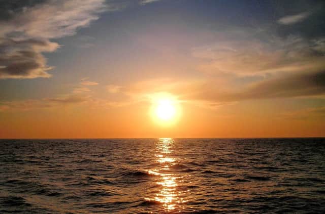 The sun setting in Ibiza