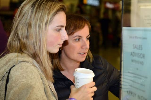 Nikola Turas (16) with her Mum Aleksandra looking for a bargain during the student raid shopping event held in The Bridges shopping centre. Picture by FRANK REID