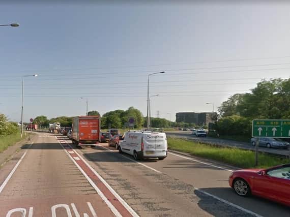 Testos roundabout on the northbound side of the A19 at Boldon Colliery. Copyright Google Maps.