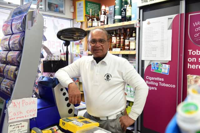 Ken Khaira  owner of the Londis store, in Lincoln Avenue, Silksworth, who fought off a knife wielding robber