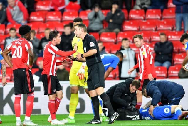 Bryan Oviedo was sent off during the 2-2 draw with Peterborough United