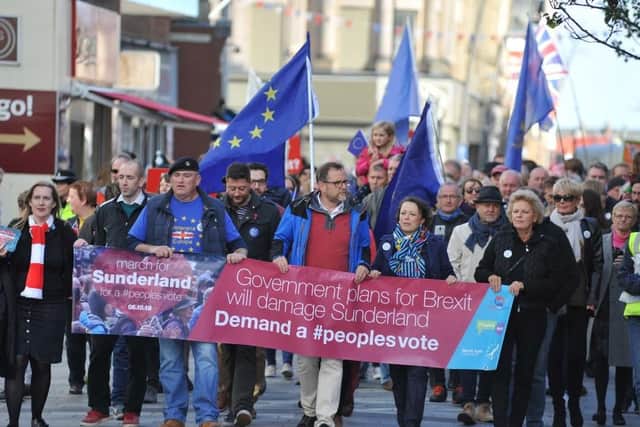 Peoples Vote Brexit march and rally, Sunderland City Centre.