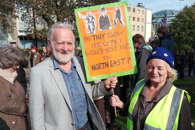 Alan Fowler and Christine Hartas joined the march in Sunderland for a people's vote