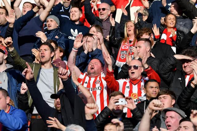 Sunderland fans celebrate the 2-1 win