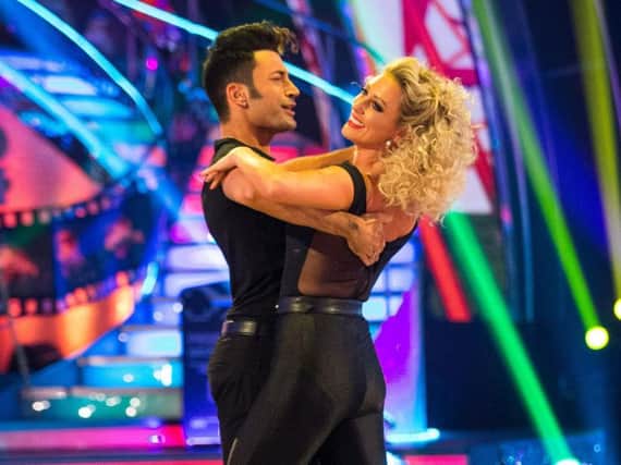 Faye Tozer and her dance partner Giovanni Pernice did a quickstep to You're The One That I Want from Grease on this wee's Strictly Come Dancing. Pic:Guy Levy/BBC/PA Wire.