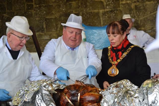 Mayor of Sunderland Lynda Scanlan led the opening ceremony following the roasting of the ox.