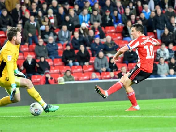 George Honeyman scores Sunderland's third goal