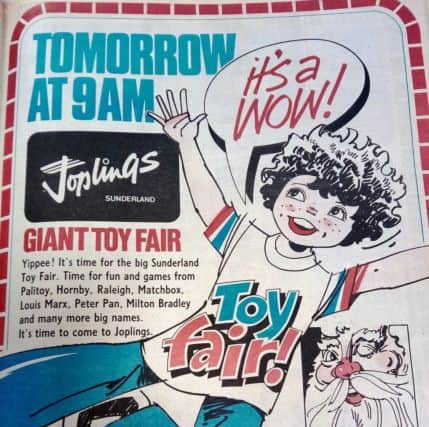 An advert for the Joplings giant toy fair in 1978.