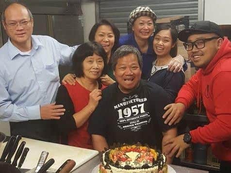 George Ng with his friends and family.