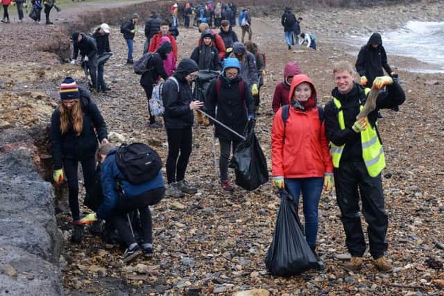 Black binliners were packed with rubbish removed from the Dawdon stretch of the coast.