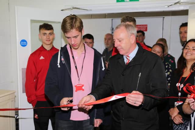 Kevin Ball and Max Terris officially open the new Springboard Futures facility in Southwick. Picture by Tom Banks