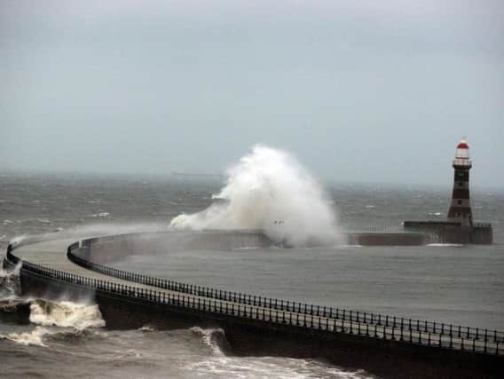 Roker Pier during a previous storm.