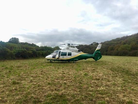 The Great North Air Ambulance on the scene. Photo by Aidan McNally.