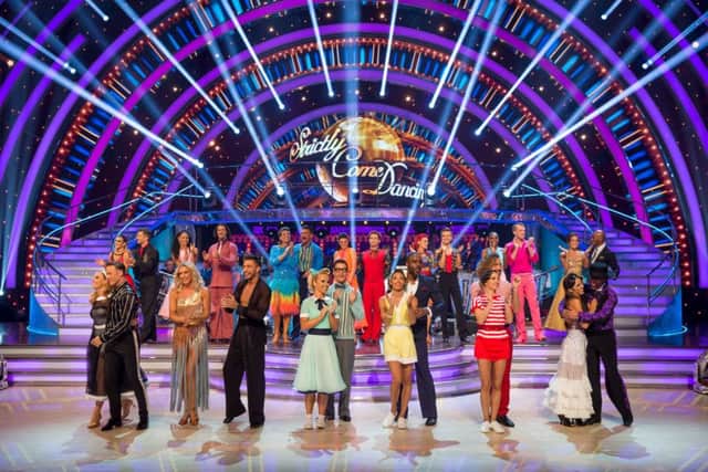The Strictly celebrities and professional dancers in this year's competition.. Photo by Guy Levy/BBC/PA Wire.