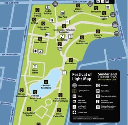 The visitor map for this year's Festival of Light attraction.