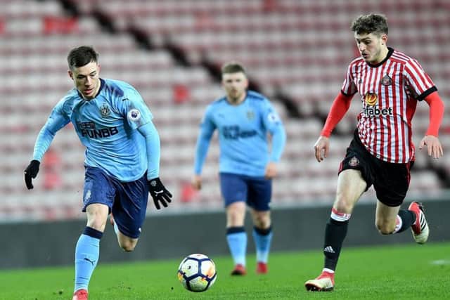 Action from the game between Sunderland U23s and Newcastle United at the Stadium of Light in March.