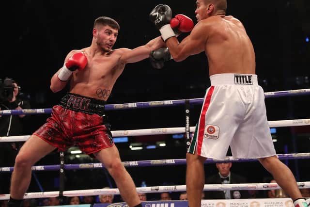 Josh Kelly fights Carlos Molina earlier this year in Cardiff.