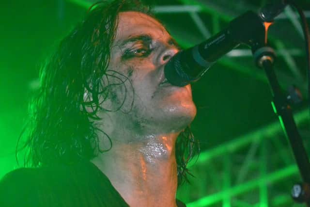 The Blinders frontman Thomas Haywood performing at The Cluny. Pic: Gary Welford.