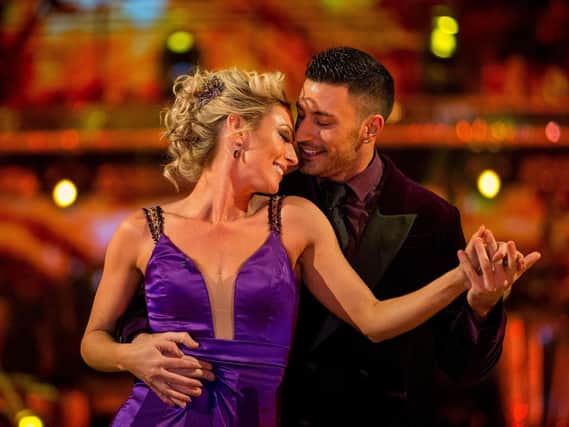Faye Tozer and Giovanni Pernice perform the Foxtrot.