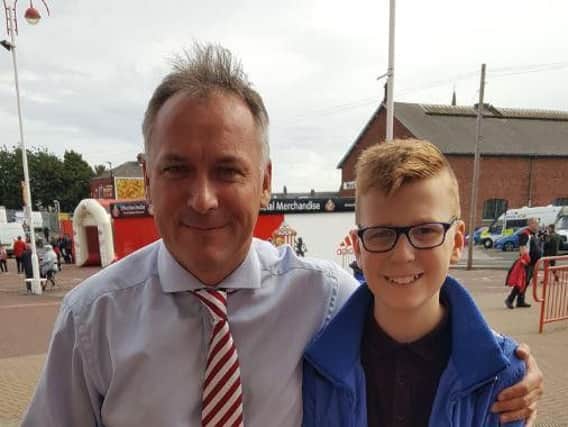 Finlay Anderson with the current SAFC chairman, Stewart Donald.