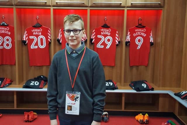 Finlay Anderson in the Sunderland AFC dressing room.