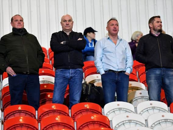 Sunderland owner Stewart Donald in the stands at Doncaster Rovers.