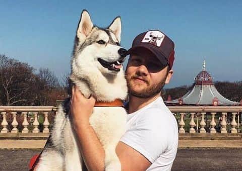 Josh Fox with dog Luna.