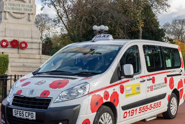 Station Taxis will keep the vehicle decorated with poppies on the road all year round in support of the Royal British Legion.