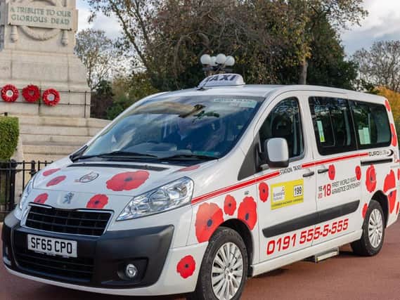 Station Taxis will keep the vehicle decorated with poppies on the road all year round in support of the Royal British Legion.