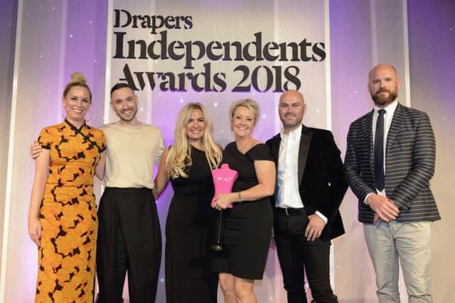 Keely Stocker, Editor at Drapers Magazine, Greg Coade, Dionne Evans, Brenda Coade (all of Designer Childrenswear) Tim Johnson of Visualsoft and Martin Arnold, Commercial Director at Drapers.