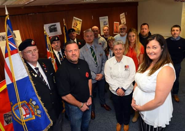 WW1 Centenary event at Impact North East with Veterans in Crisis. Front, Veterans in Crisis Chris Batty and Impact's Sharon Boyd