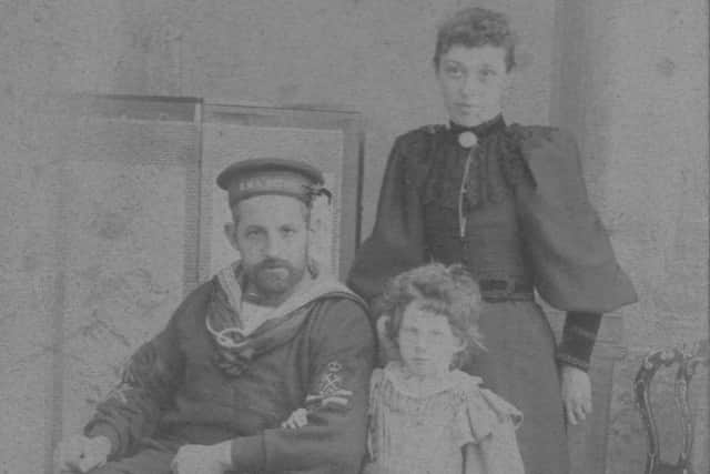 William John Ryall, Julies maternal great-grandfather, with his wife Laura and one of their children. William served at Scarpa Flow during the First World War.