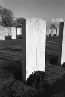 2nd Lt Hugh Carr's grave in Lijssenthoek, Belgium