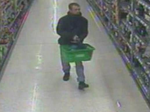 One of the images released by police in Peterlee as part of the investigation into the suspected theft at the town's Asda store.