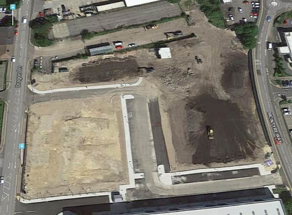 The site of the proposed retail park from above.