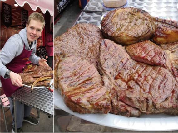 Kyle alongside his steak challenge. Picture: Kyle Gibson.
