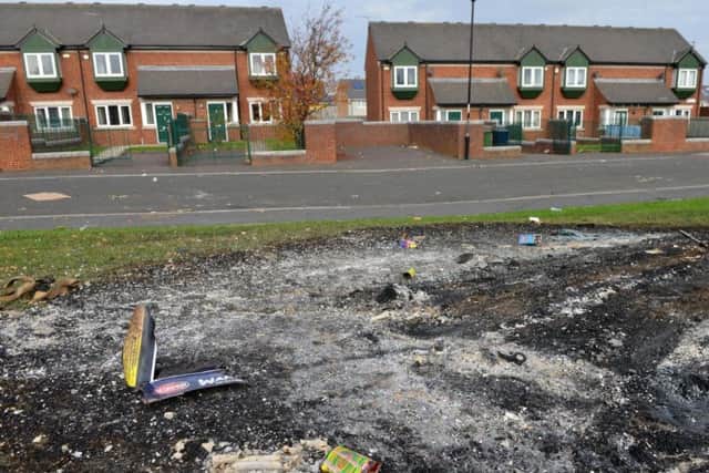Aftermath from bonfire night on Cato Street, Southwick.