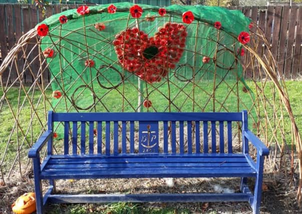 Poppy tribute to the fallen in Doxford Park.