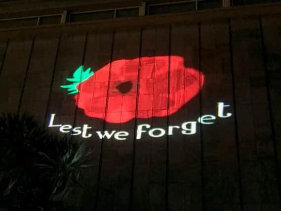 A poppy projection on the museum