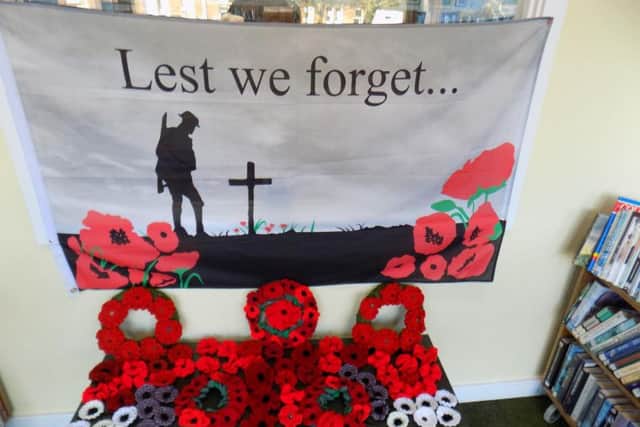 A tribute to the fallen in Fulwell Community Library.