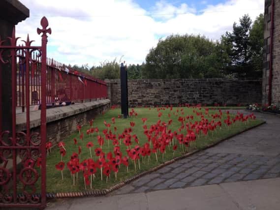 A display of poppies has been installed in the Pit Village of Beamish,