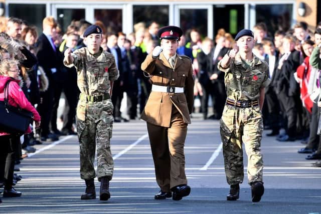 Red House pupils and Army Cadet members (left to right) Connor Dale, Brandon Cummings and Mytchell Charlton.