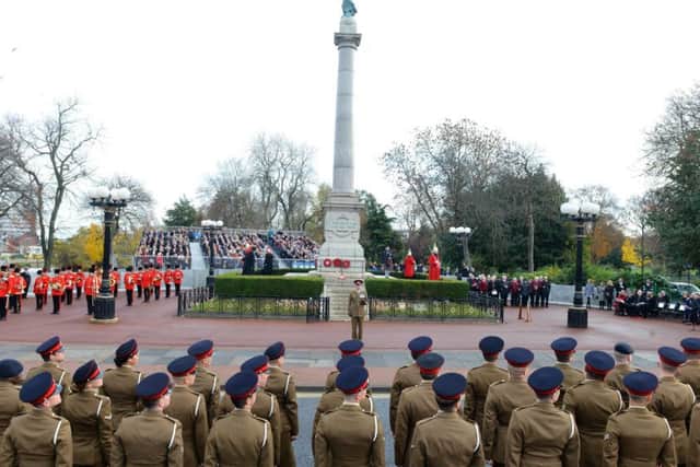 The parade at the war memorial