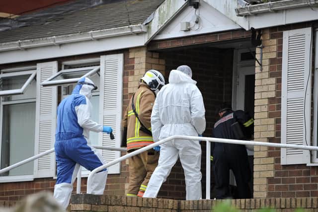 Forensic officers on the scene at the former Manor House Care Home.