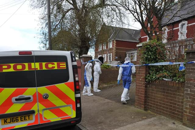 Forensic officers at the former care home, off Pemberton Bank in Easington Lane.